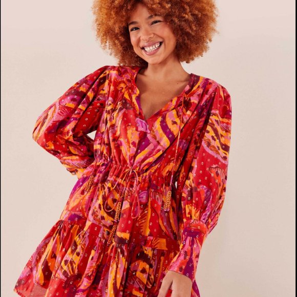 FARM Rio Dresses Nwot Farm Rio Banana Juice Collared Mini Dress